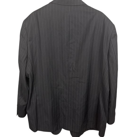 Hart Schaffner Marx Men's Wool Suit Jacket Black Pinstripe Professional Sz 50 - Picture 2 of 11